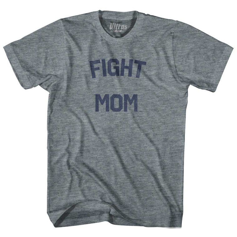 Fight Mom Womens Tri-Blend Junior Cut T-Shirt - Athletic Grey