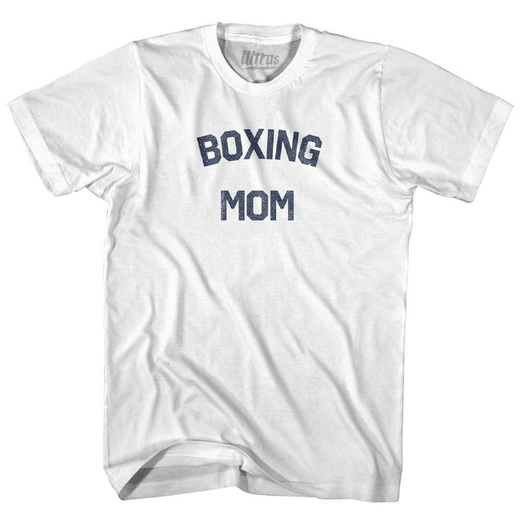 Boxing Mom Adult Cotton T-shirt - White
