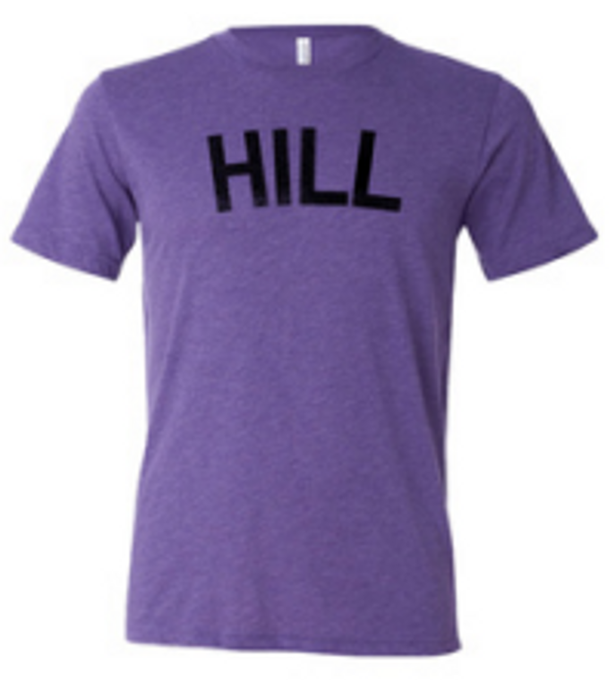 ADULT 2X-LARGE- Hill " Black Print"- Athletic Purple T-shirt- Final Sale Z6