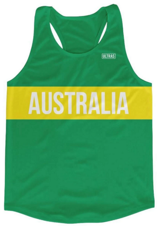 AUSTRALIA RUNNING TANK TOP RACERBACK TRACK AND CROSS COUNTRY SINGLET JERSEY MADE IN USA-  ADULT MEDIUM- Final Sale SM2