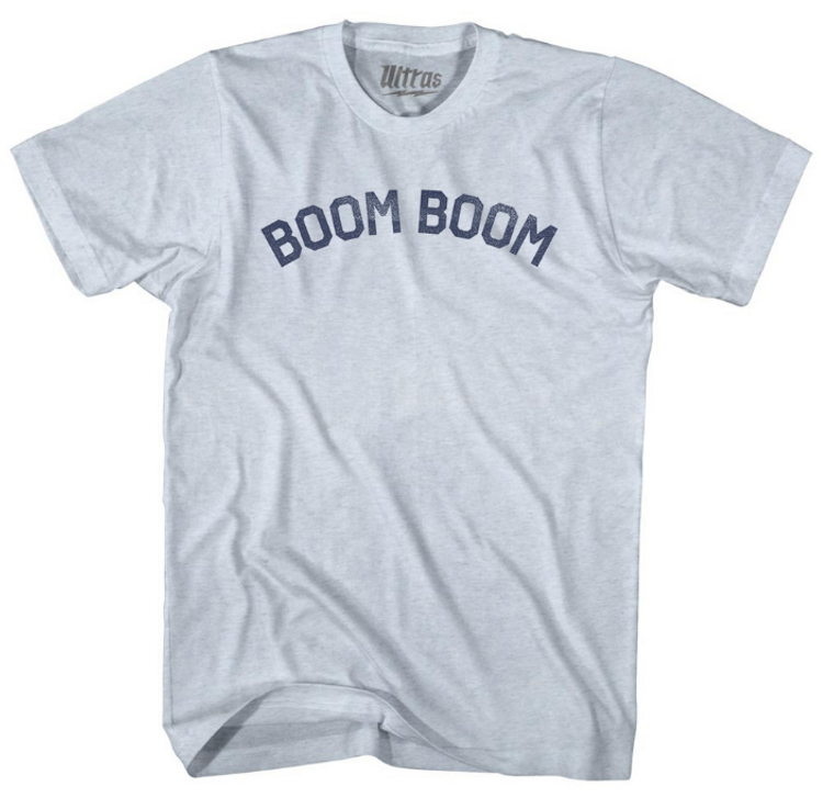 ADULT X-SMALL- Boom Boom Adult Tri-Blend T-shirt - Athletic White- Final Sale Z6