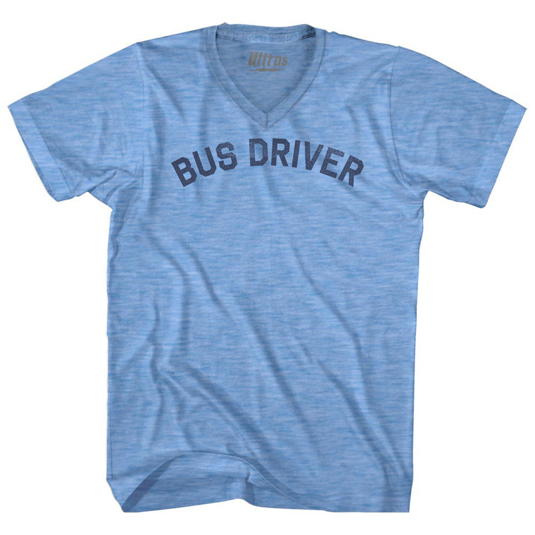 Bus Driver Adult Tri-Blend V-neck T-shirt - Athletic Blue
