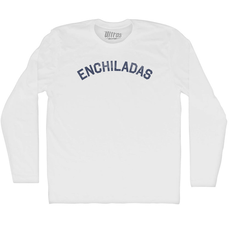 Enchiladas Adult Cotton Long Sleeve T-shirt - White