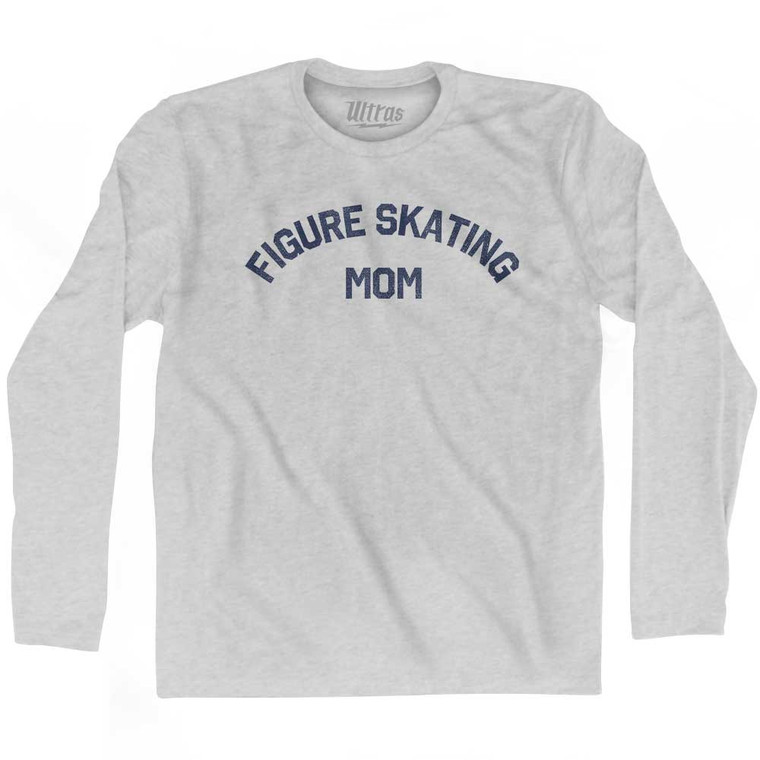 Figure Skating Mom Adult Cotton Long Sleeve T-shirt - Grey Heather