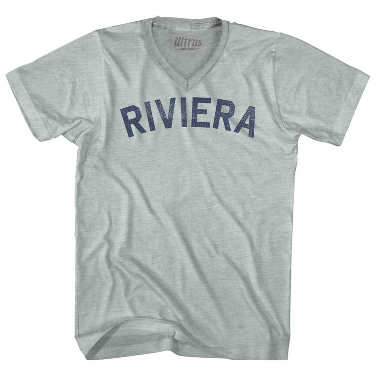 Riviera Adult Tri-Blend V-neck T-shirt - Athletic Cool Grey
