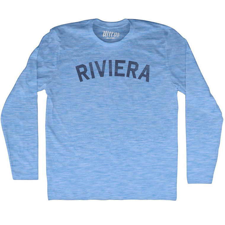 Riviera Adult Tri-Blend Long Sleeve T-shirt - Athletic Blue