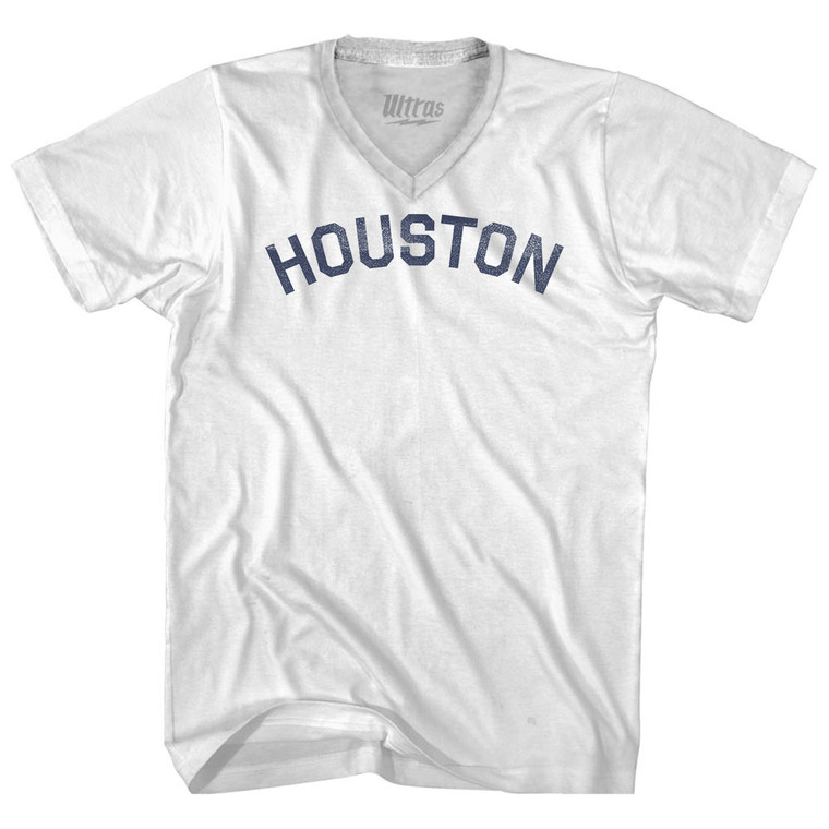Houston Adult Tri-Blend V-neck T-shirt - White