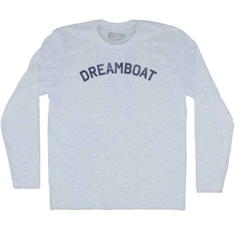 Dreamboat Adult Tri-Blend Long Sleeve T-shirt - Athletic White