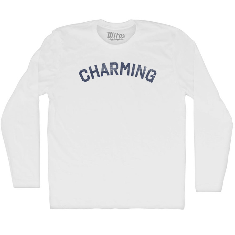 Charming Adult Cotton Long Sleeve T-shirt - White