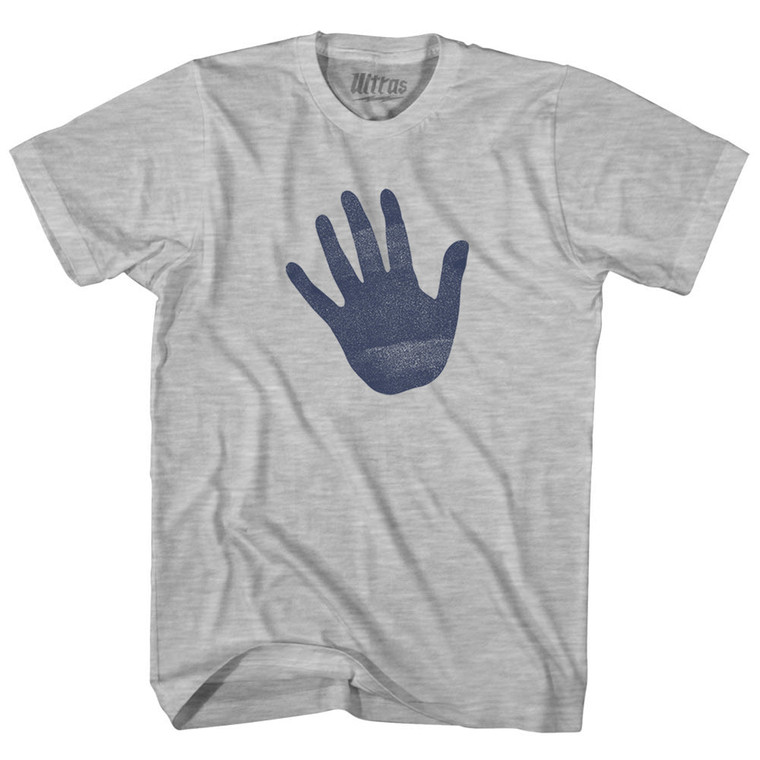 Hand Stop Adult Cotton T-shirt - Grey Heather