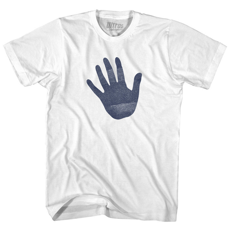 Hand Stop Womens Cotton Junior Cut T-Shirt - White