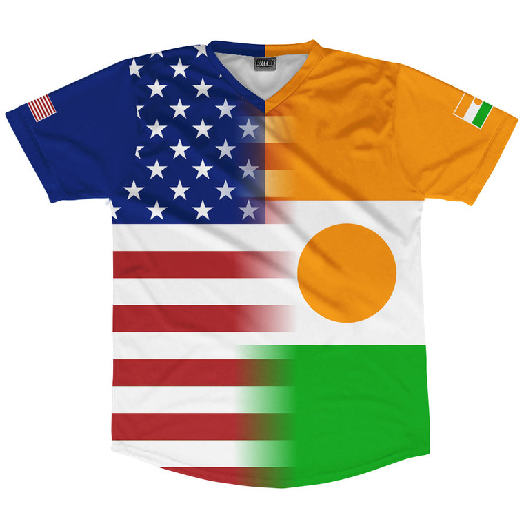 American Flag and Niger Flag Combination Soccer Jersey Made In USA