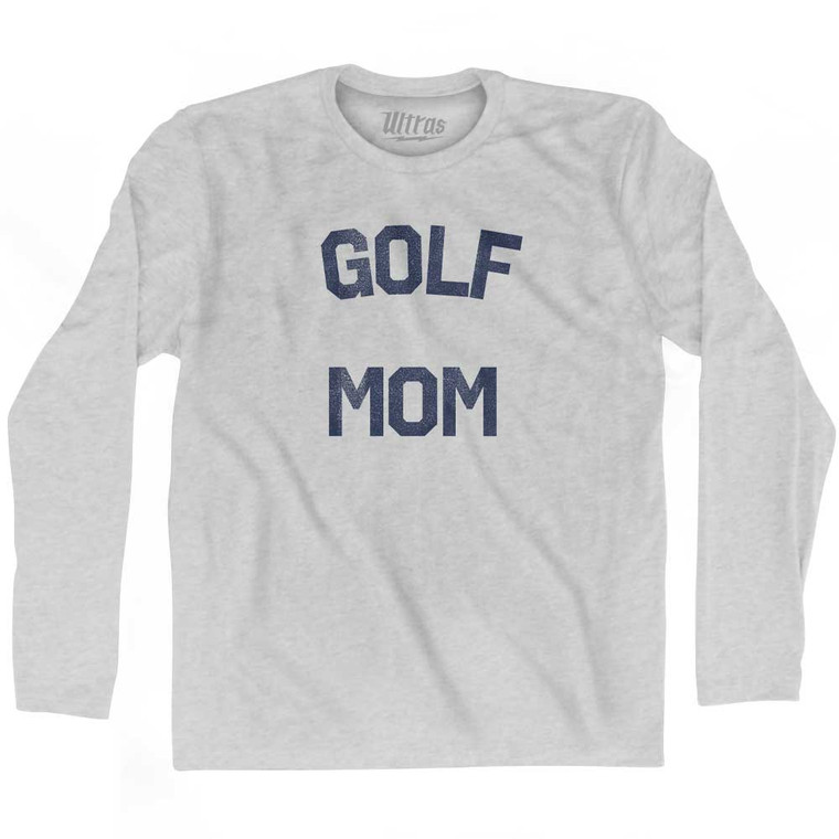 Golf Mom Adult Cotton Long Sleeve T-shirt - Grey Heather