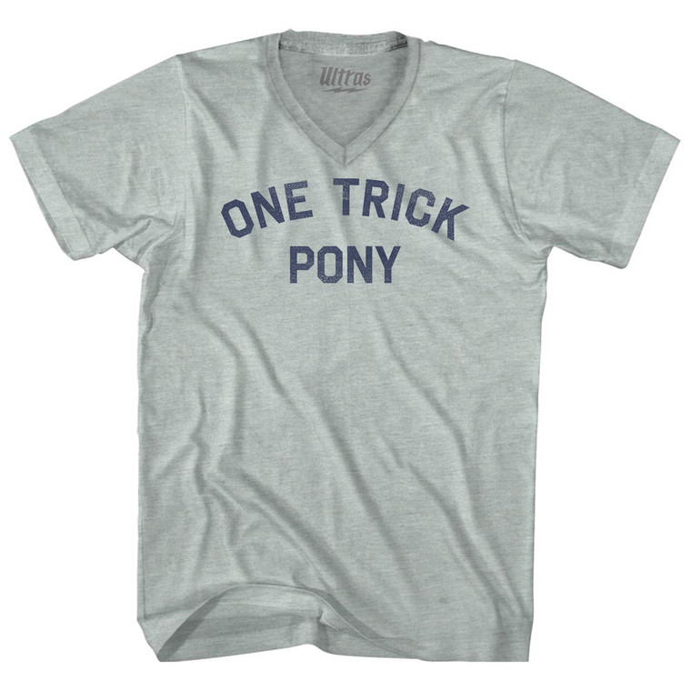 One Trick Pony Adult Tri-Blend V-neck T-shirt - Athletic Cool Grey