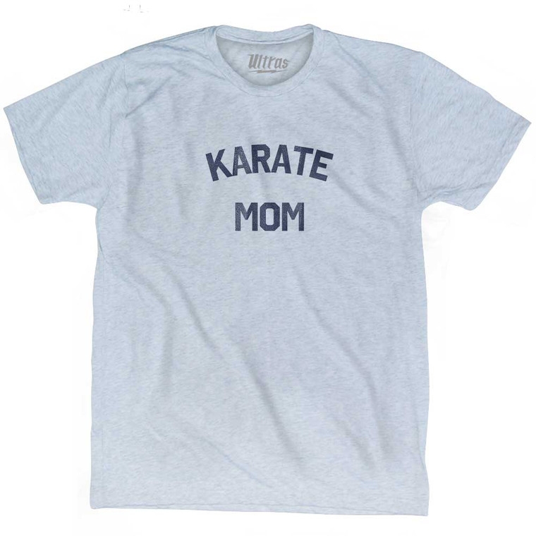 Karate Mom Adult Tri-Blend T-shirt - Athletic White