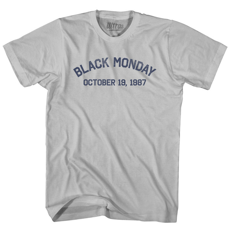 Black Monday October 19, 1987 Adult Cotton T-shirt - Cool Grey