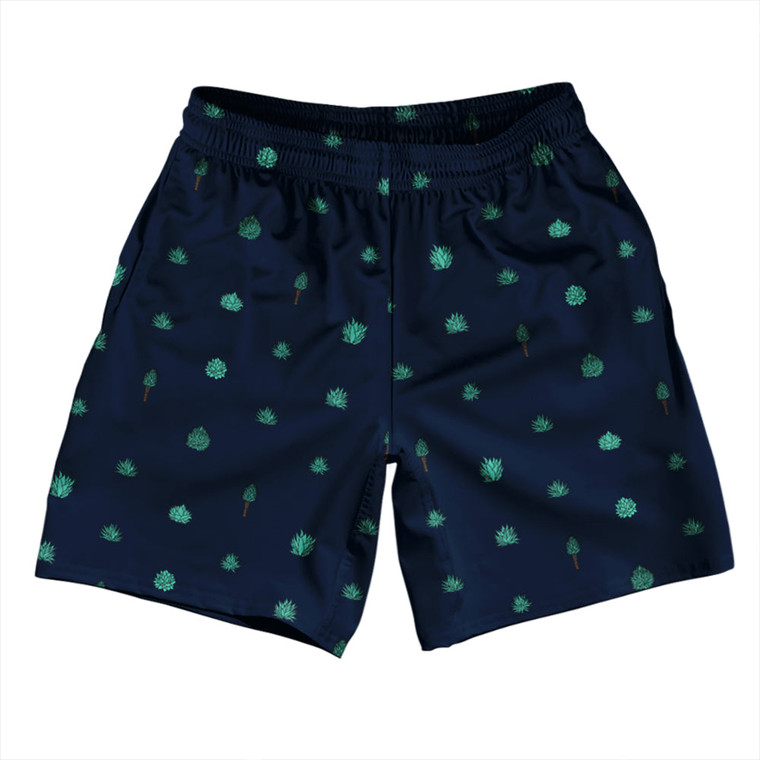 Tequilla Pattern Soccer Shorts Made In USA - Navy Blue