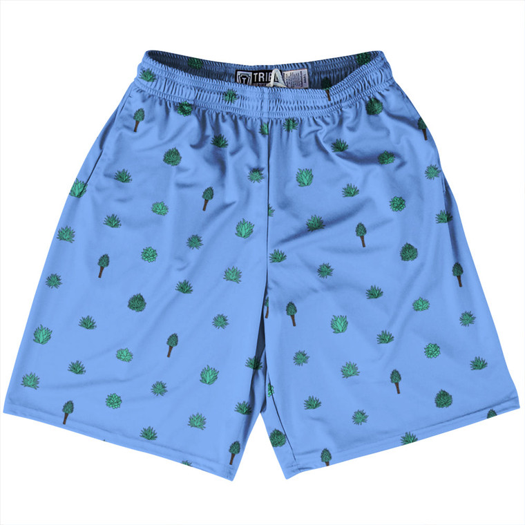 Tequilla Pattern Lacrosse Shorts Made In USA - Carolina Blue