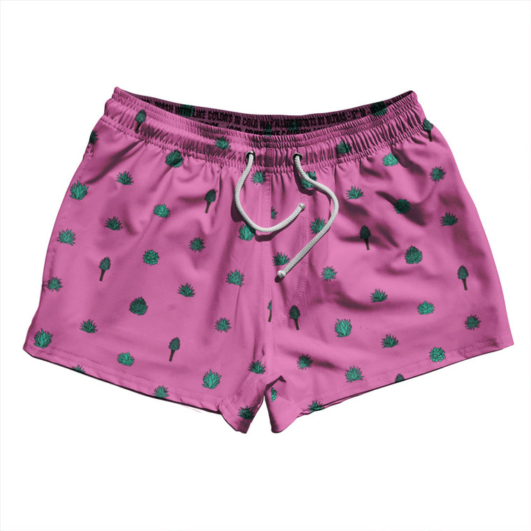 Tequilla Pattern 2.5" Swim Shorts Made in USA - Hot Pink