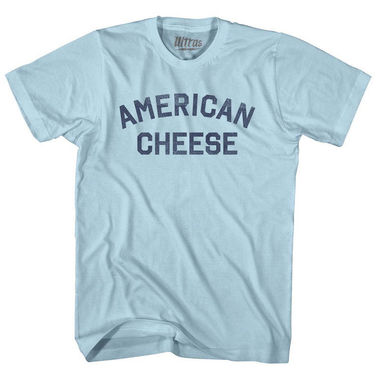 American Cheese Adult Cotton T-shirt - Light Blue