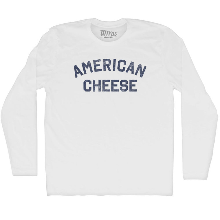 American Cheese Adult Cotton Long Sleeve T-shirt - White