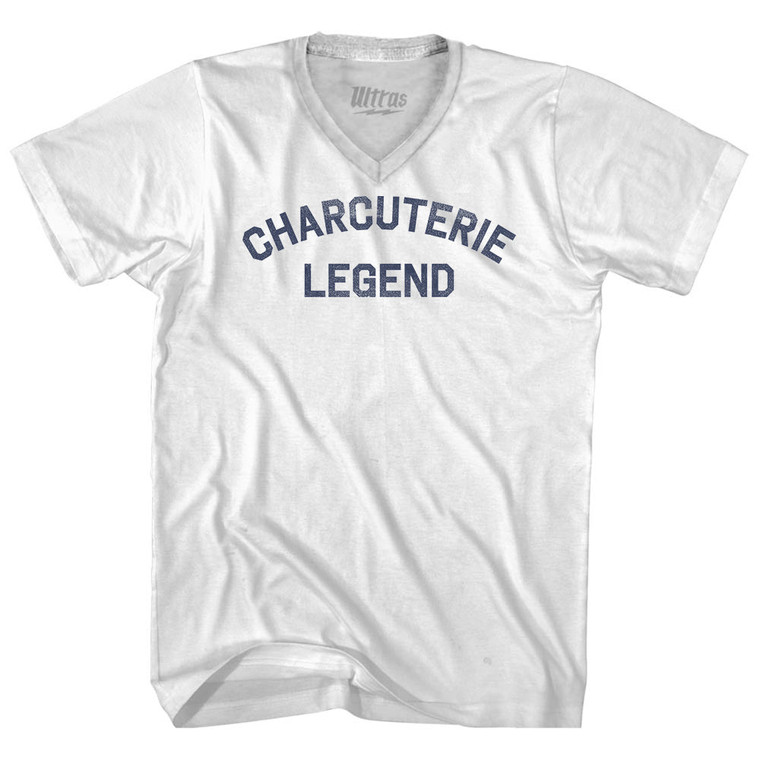 Charcuterie Legend Adult Tri-Blend V-neck T-shirt - White