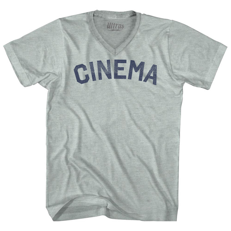 Cinema Adult Tri-Blend V-neck T-shirt - Athletic Cool Grey