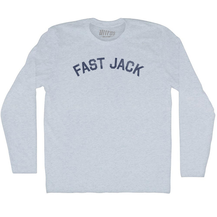 Fast Jack Adult Tri-Blend Long Sleeve T-shirt - Athletic White