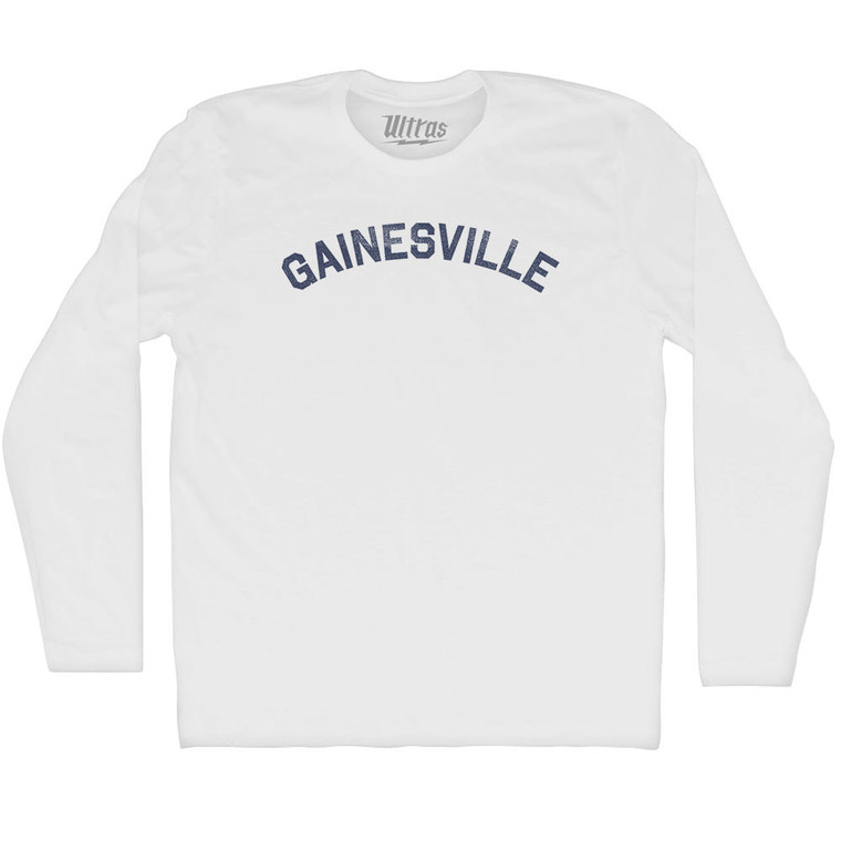 Gainesville Adult Cotton Long Sleeve T-shirt - White