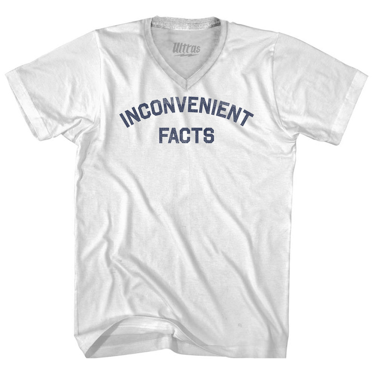 Inconvenient Facts Adult Tri-Blend V-neck T-shirt - White