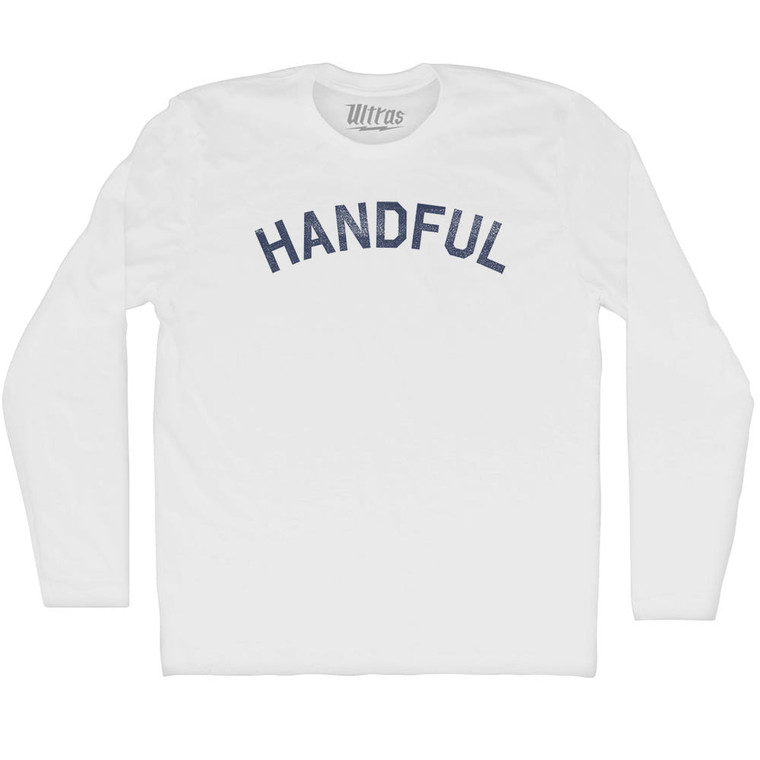 Handful Adult Cotton Long Sleeve T-shirt - White