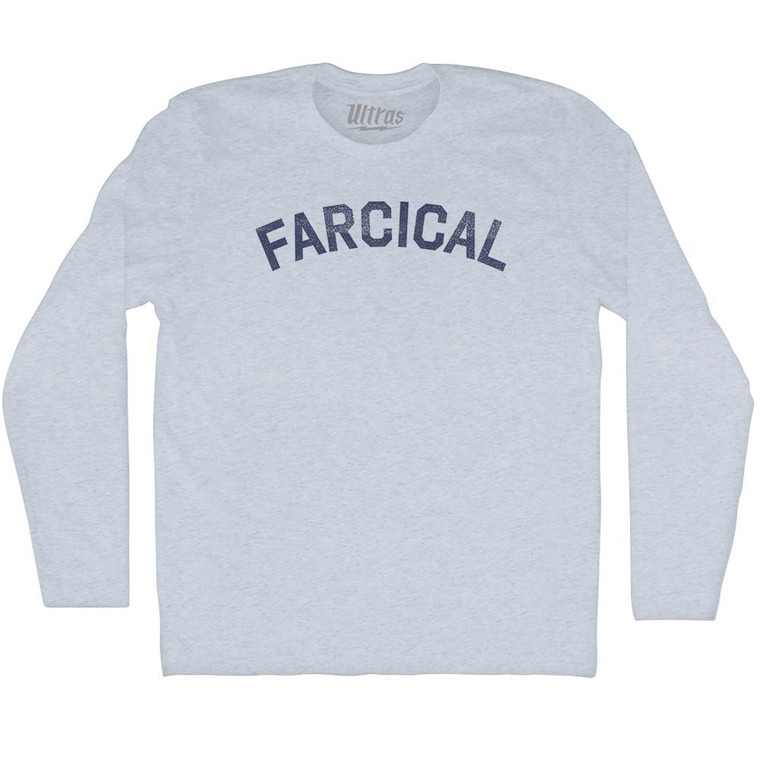 Farcical Adult Tri-Blend Long Sleeve T-shirt - Athletic White