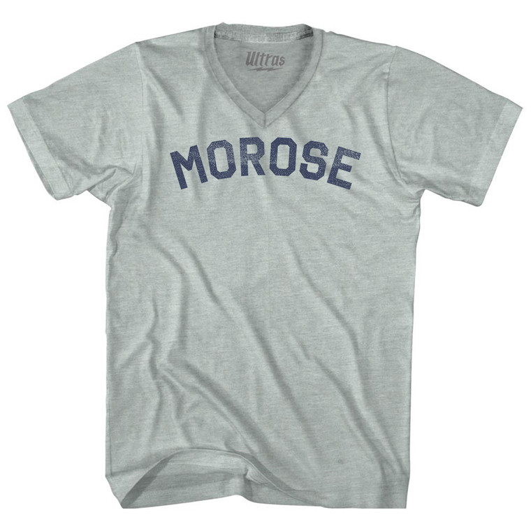 Morose Adult Tri-Blend V-neck T-shirt - Athletic Cool Grey