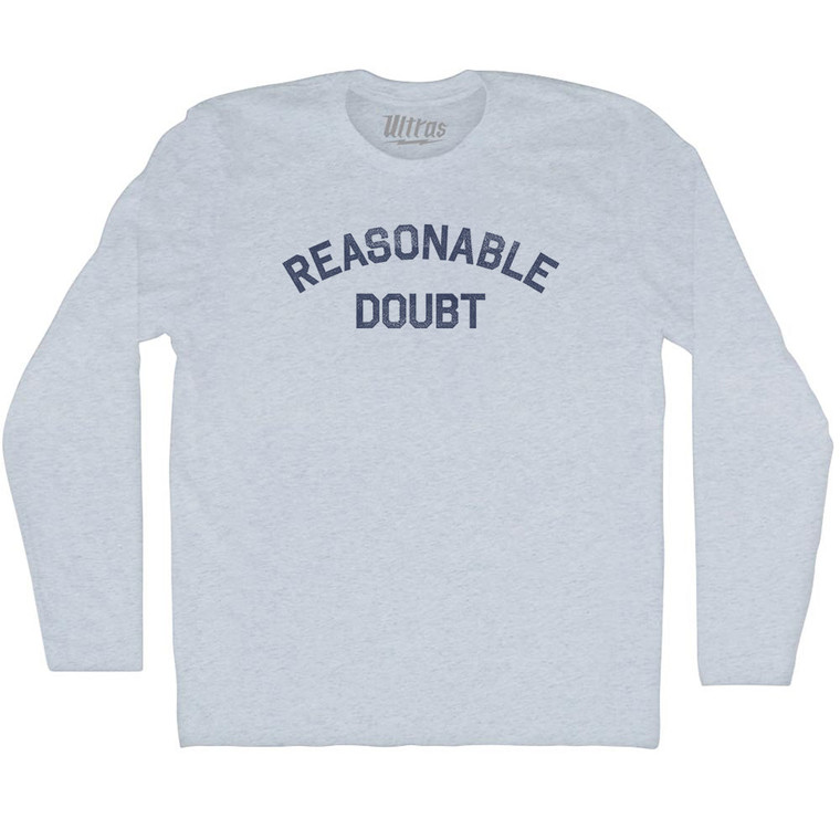 Reasonable Doubt Adult Tri-Blend Long Sleeve T-shirt - Athletic White