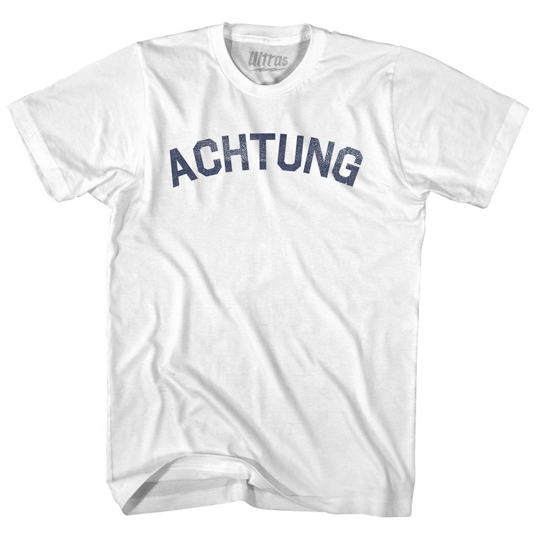 Achtung Womens Cotton Junior Cut T-Shirt - White