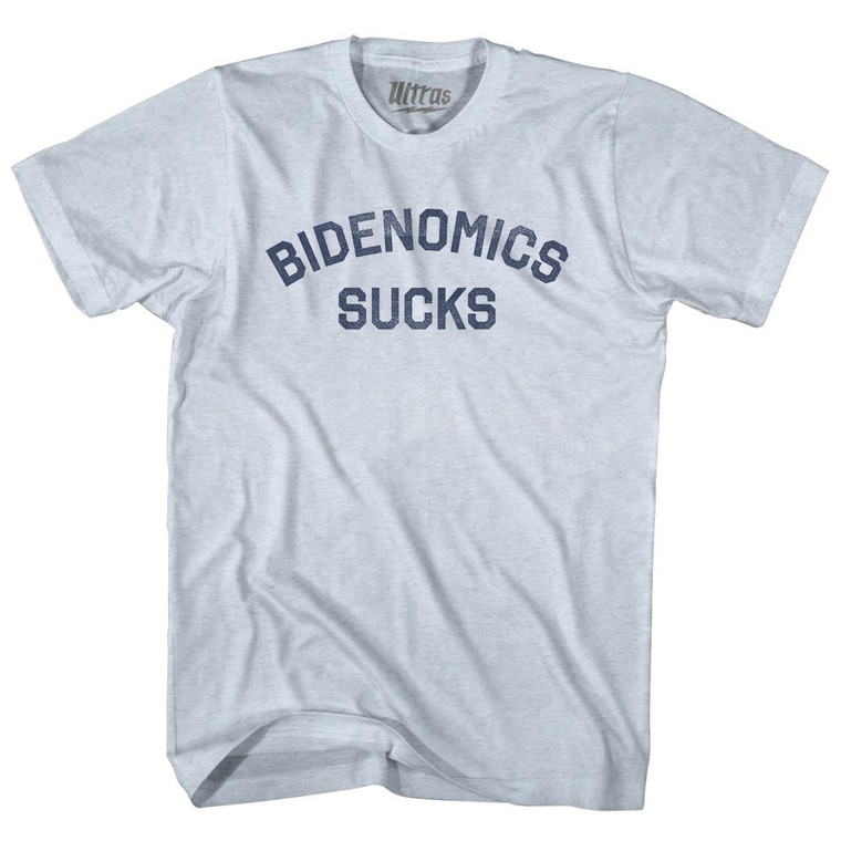 Bidenomics Sucks Adult Tri-Blend T-shirt - Athletic White