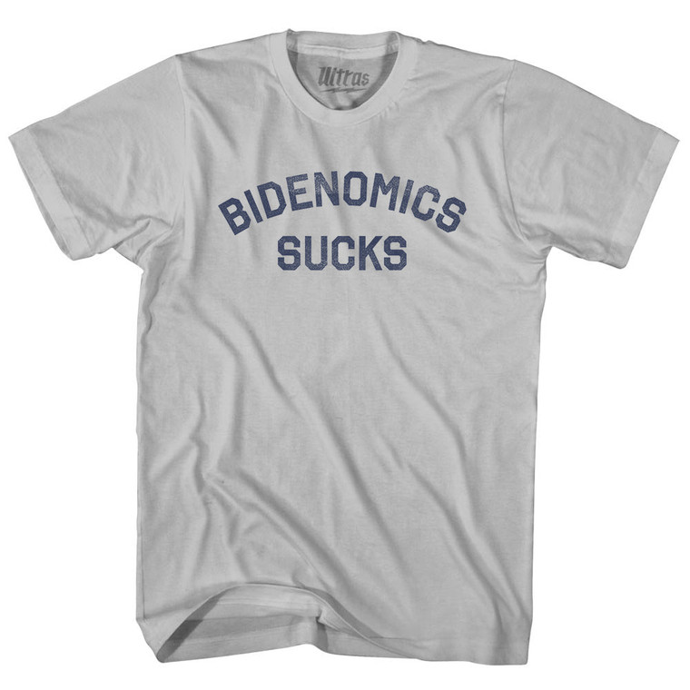 Bidenomics Sucks Adult Cotton T-shirt - Cool Grey