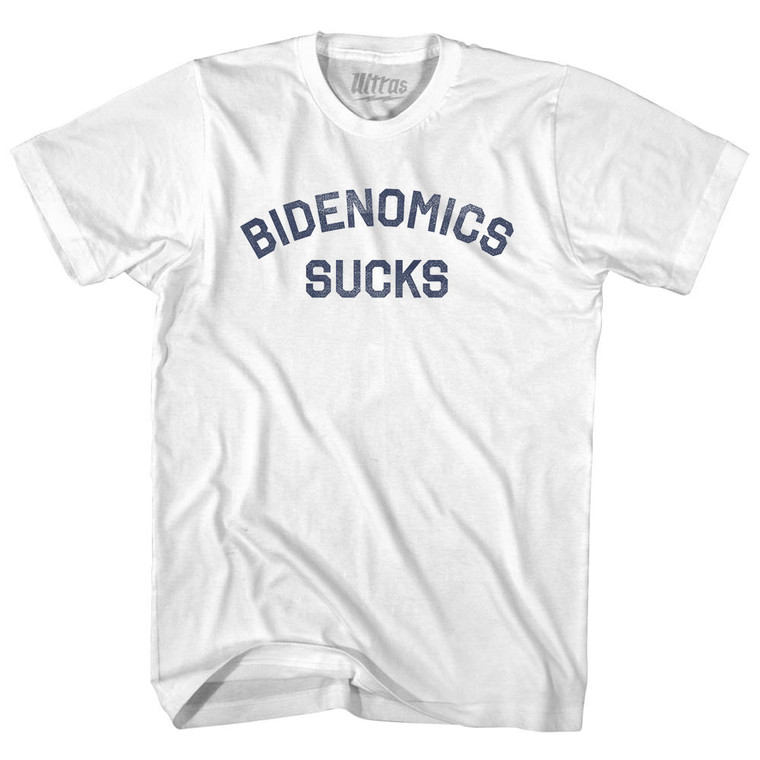Bidenomics Sucks Adult Cotton T-shirt - White