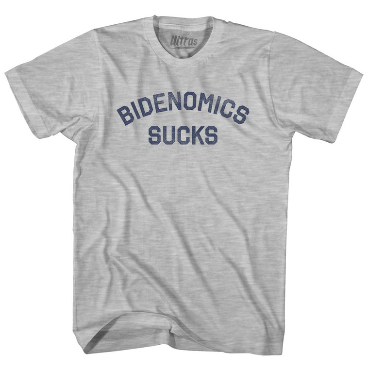Bidenomics Sucks Adult Cotton T-shirt - Grey Heather
