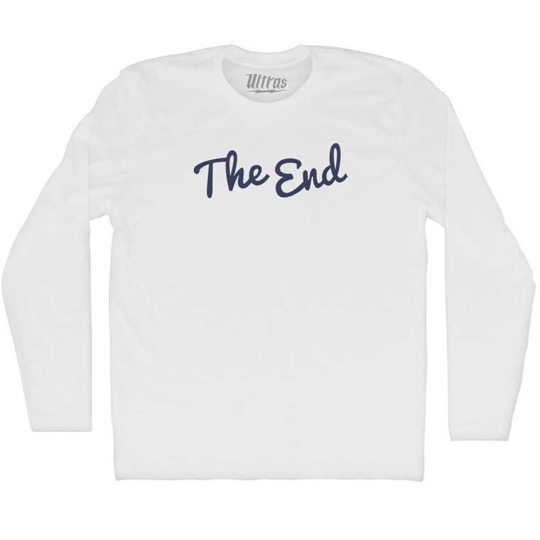 The End Cursive Adult Cotton Long Sleeve T-shirt - White
