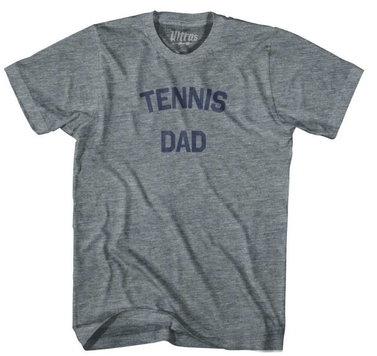 ADULT MEDIUM- Tennis Dad Adult Tri-Blend T-shirt - Athletic Grey- Final Sale Z1