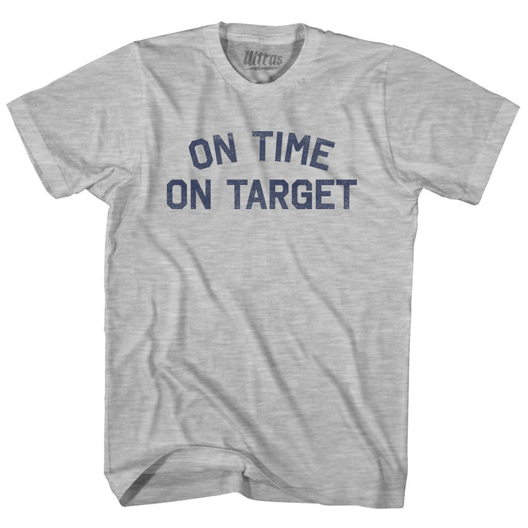 On Time On Target Womens Cotton Junior Cut T-Shirt - Grey Heather
