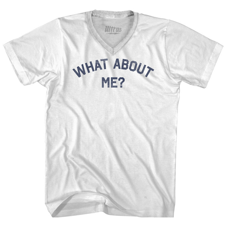 What About Me Adult Tri-Blend V-neck T-shirt - White