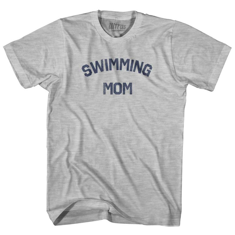 Swimming Mom Womens Cotton Junior Cut T-Shirt - Grey Heather