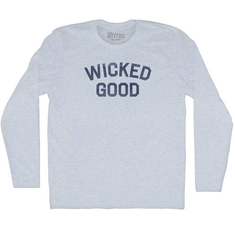 Wicked Good Adult Tri-Blend Long Sleeve T-shirt - Athletic White