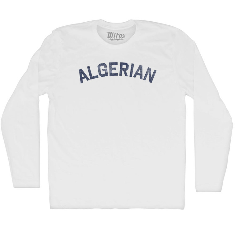 Algerian Adult Cotton Long Sleeve T-shirt - White