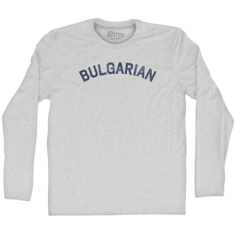 Bulgarian Adult Cotton Long Sleeve T-shirt - Grey Heather