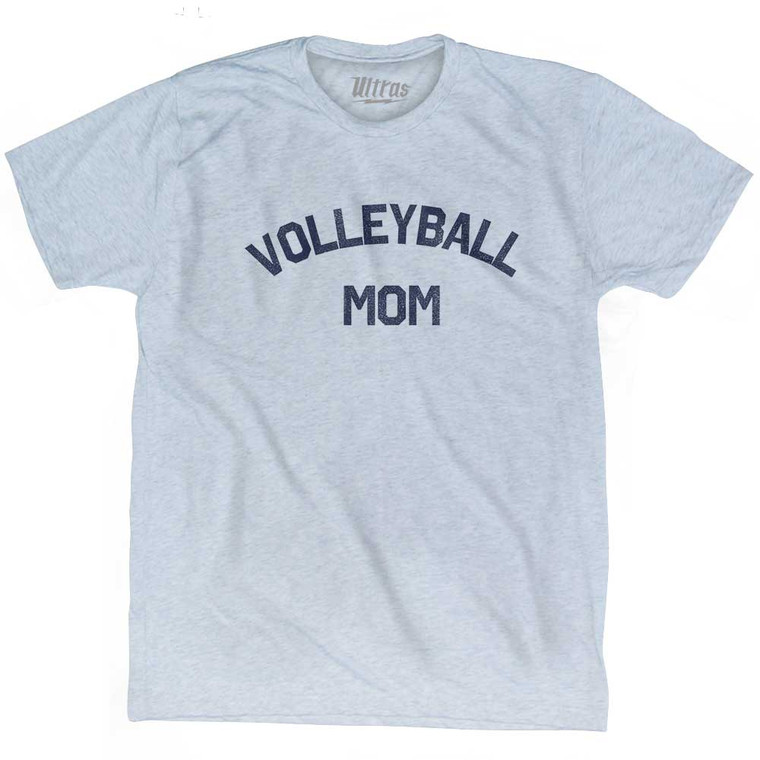 Volleyball Mom Adult Tri-Blend T-shirt - Athletic White