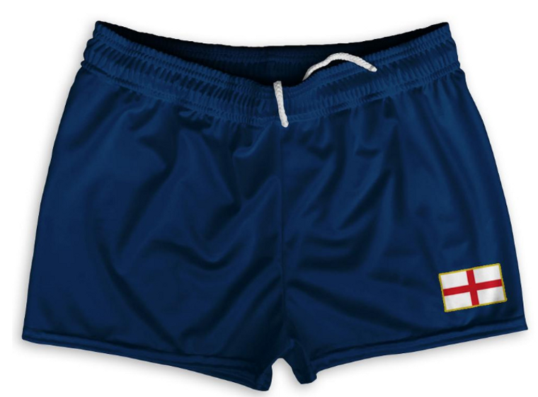 ADULT 2X-LARGE-England Country Heritage Flag Shorty Short Gym Shorts 2.5" Inseam Made In USA - Blue- Final Sale ZT42