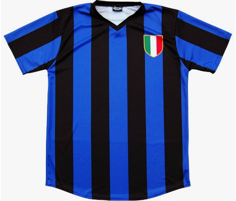 ADULT 4X-LARGE- Milan Retro Scudetto #10 Soccer Jersey- Royal- Final Sale J1